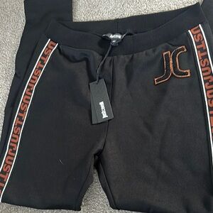 Just Cavalli Black and Orange Track Pants